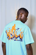 Sky Blue Graphic Statement T-Shirt