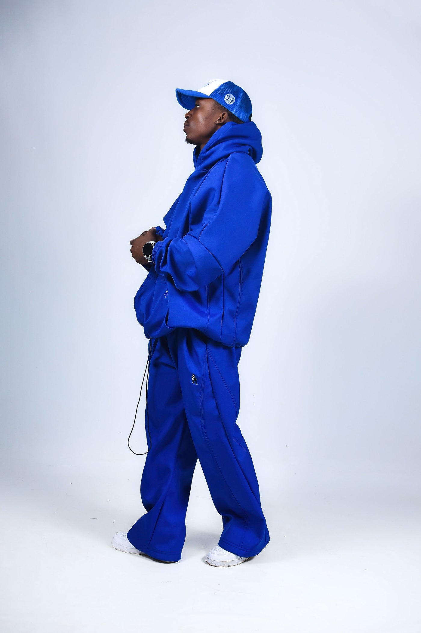Blue Baggy Track Pants