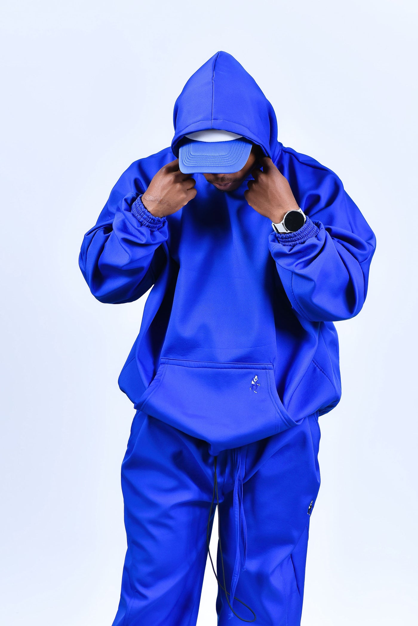 Blue Baggy Track Pants