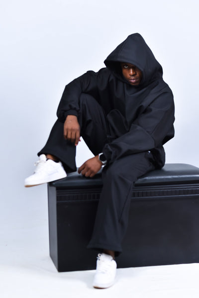 Black Baggy Track Pant