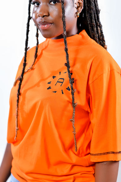 High-Quality Orange Graphic T-Shirt - Bold and Trendy